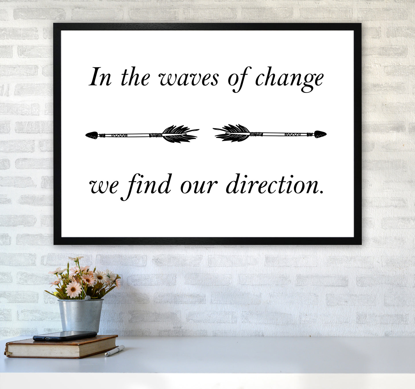 In The Waves Of Change Art Print by Pixy Paper A1 White Frame