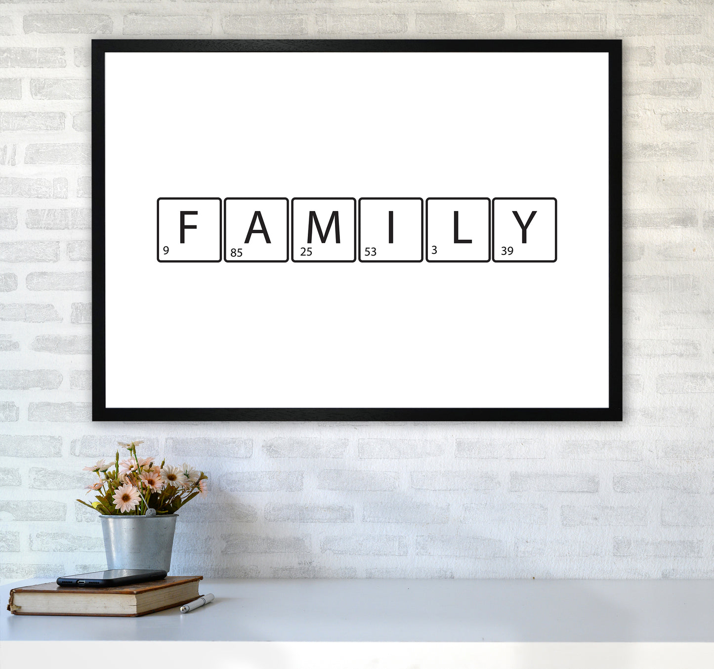 Family Letters Art Print by Pixy Paper A1 White Frame