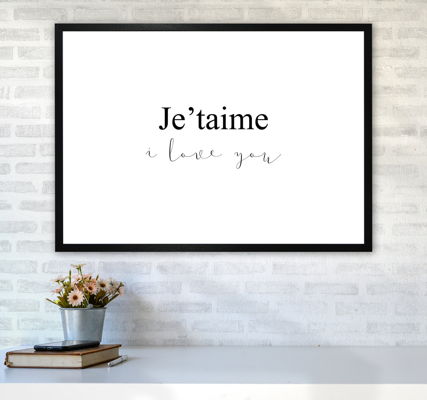Je'Taime Art Print by Pixy Paper A1 White Frame