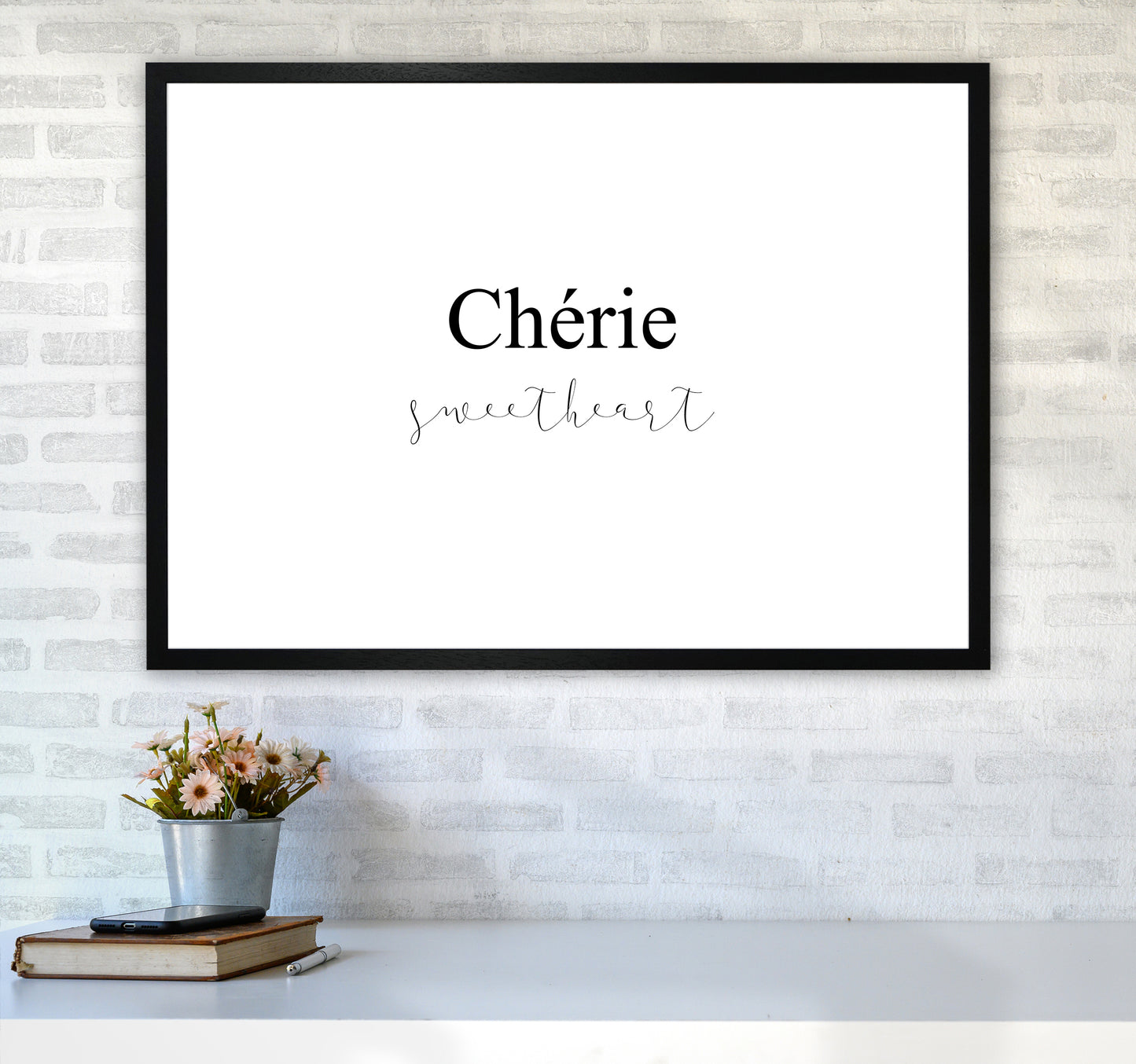 Cherie Art Print by Pixy Paper A1 White Frame