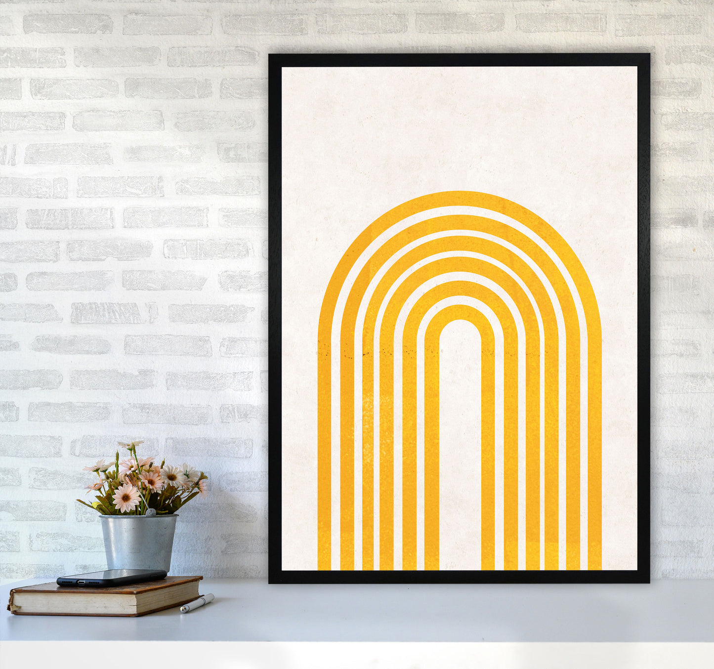 Rainbow mustard Art Print by Pixy Paper A1 White Frame