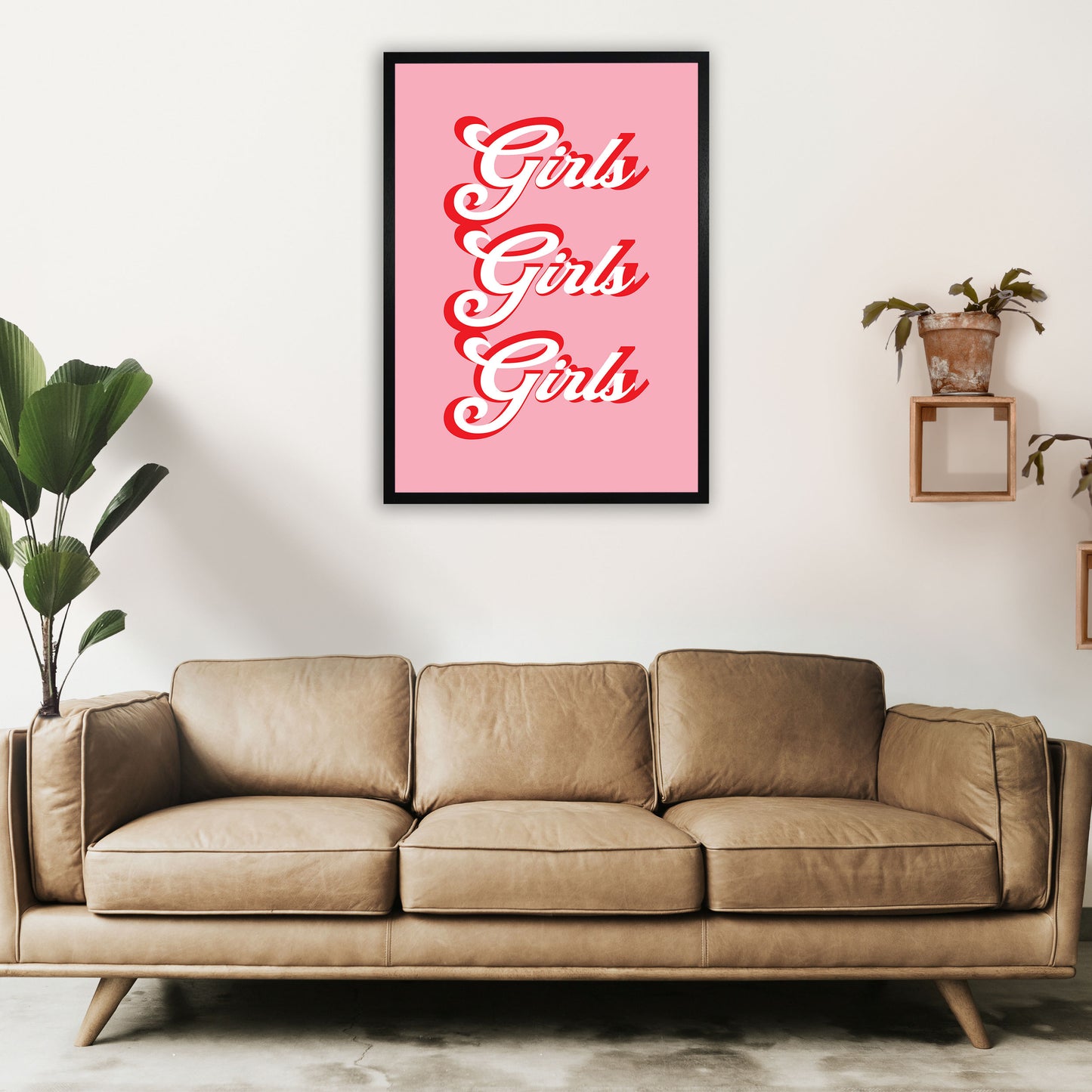 Girls Girls Girls Art Print by Pixy Paper A1 White Frame