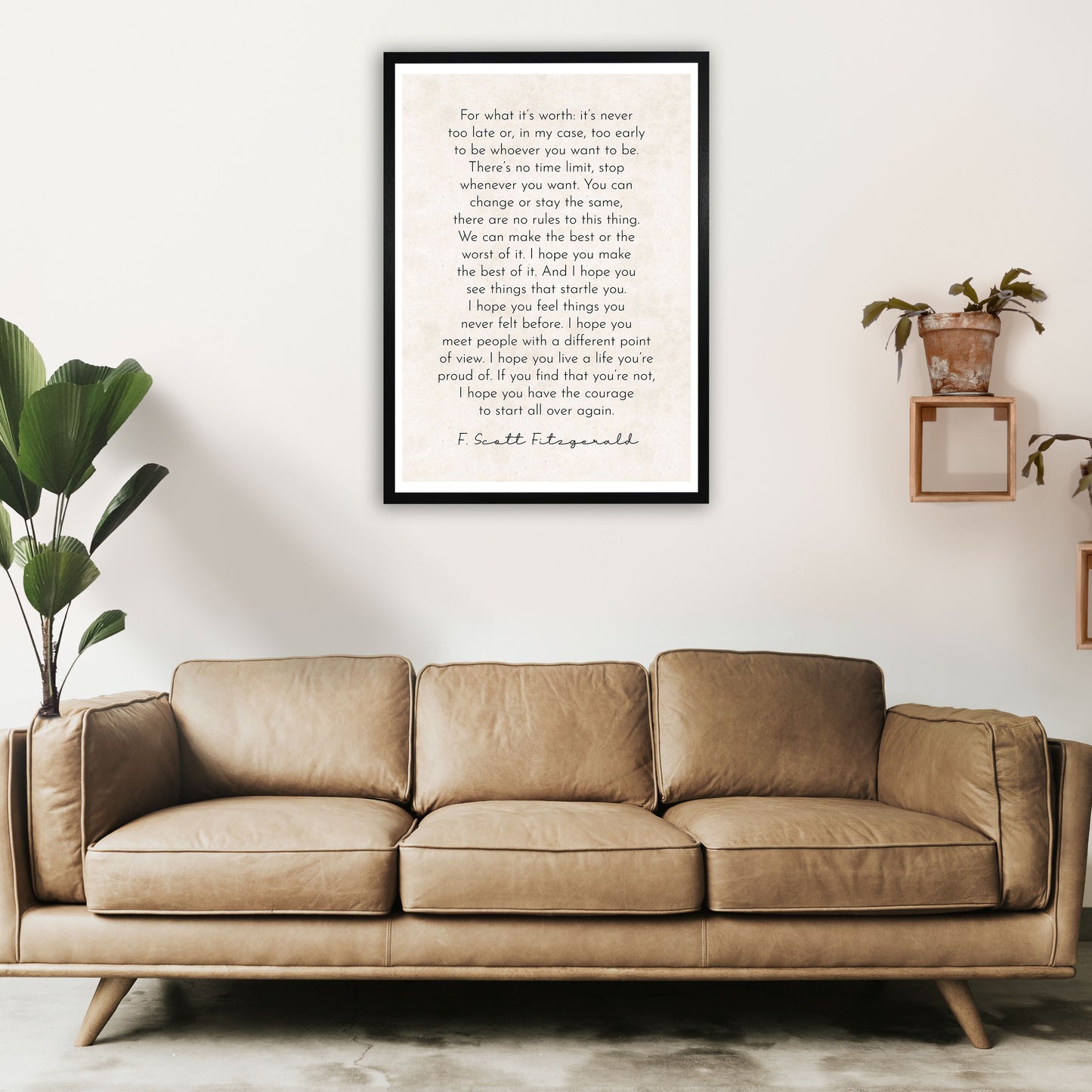 It's Never Too Late - Fitzgerald Art Print by Pixy Paper A1 White Frame