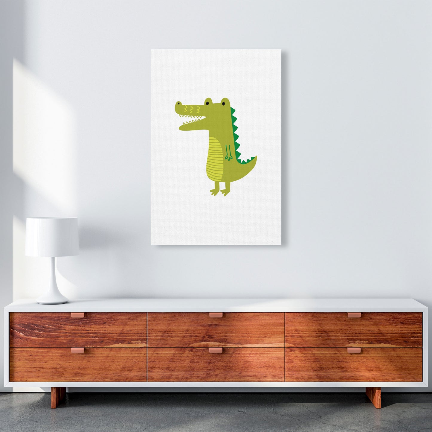 Children's Animals, Alligator Modern Print A1 Canvas