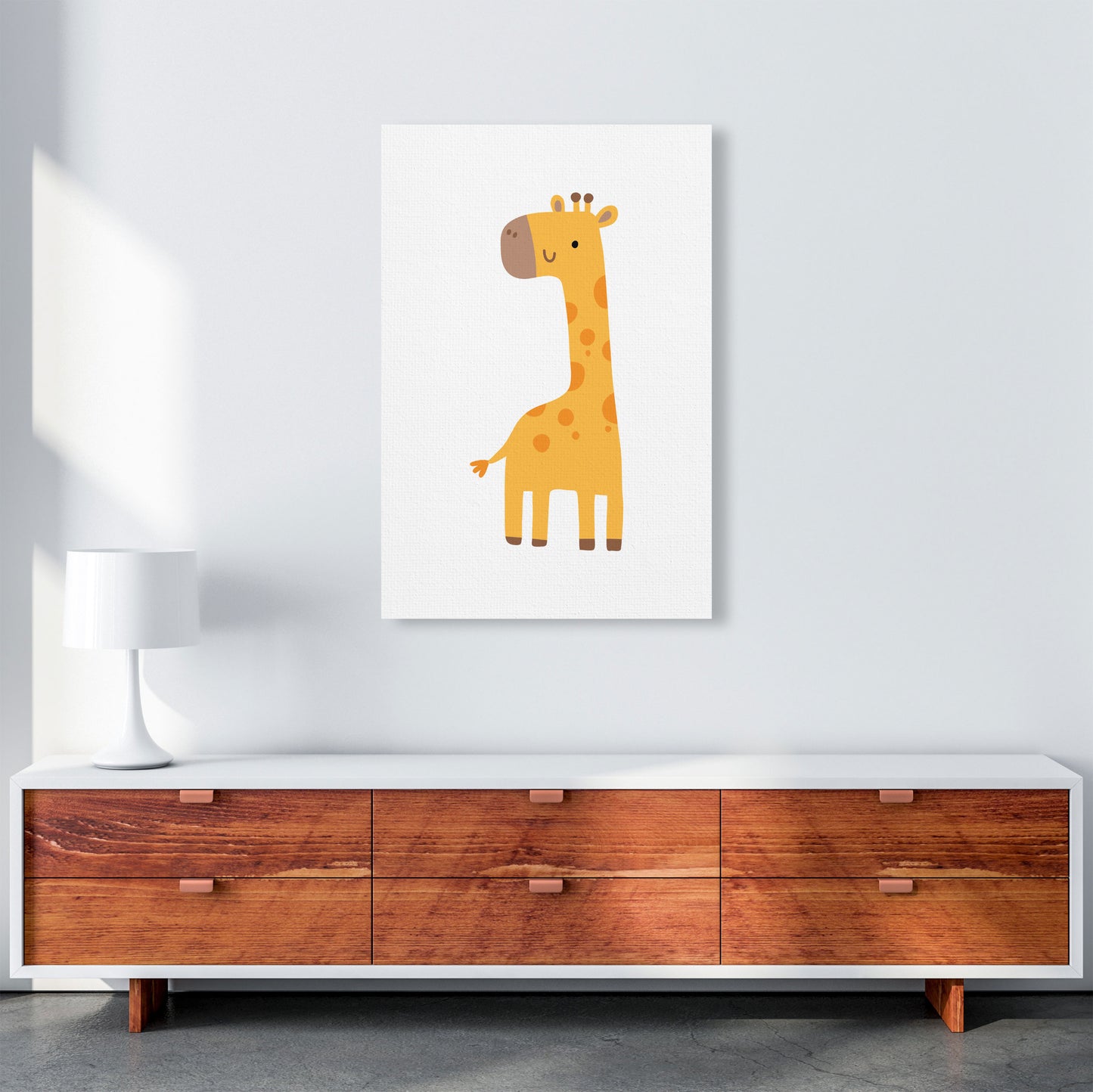 Children's Animals, Giraffe Modern Print A1 Canvas