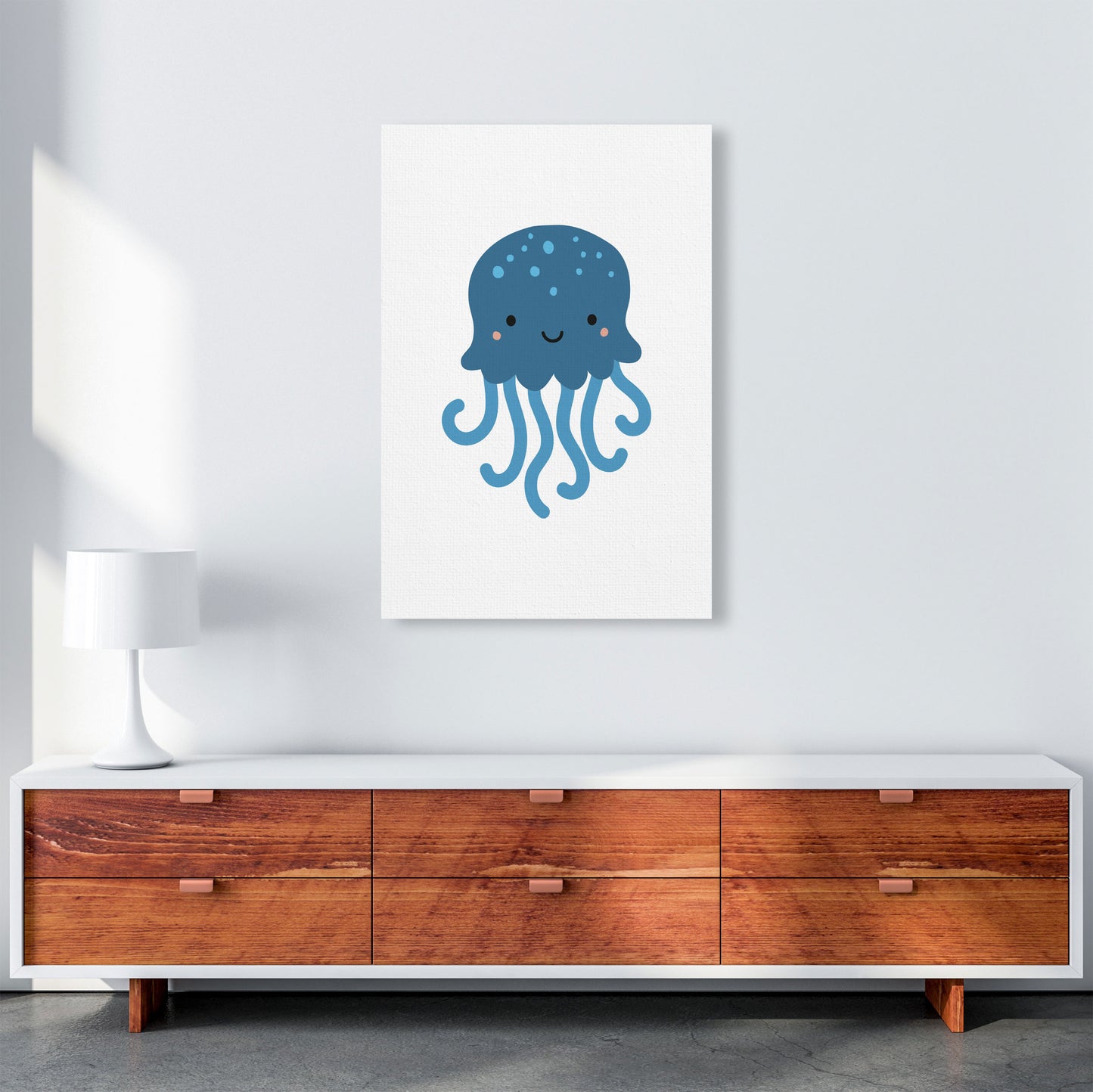 Children's Animals, Jellyfish Modern Print A1 Canvas