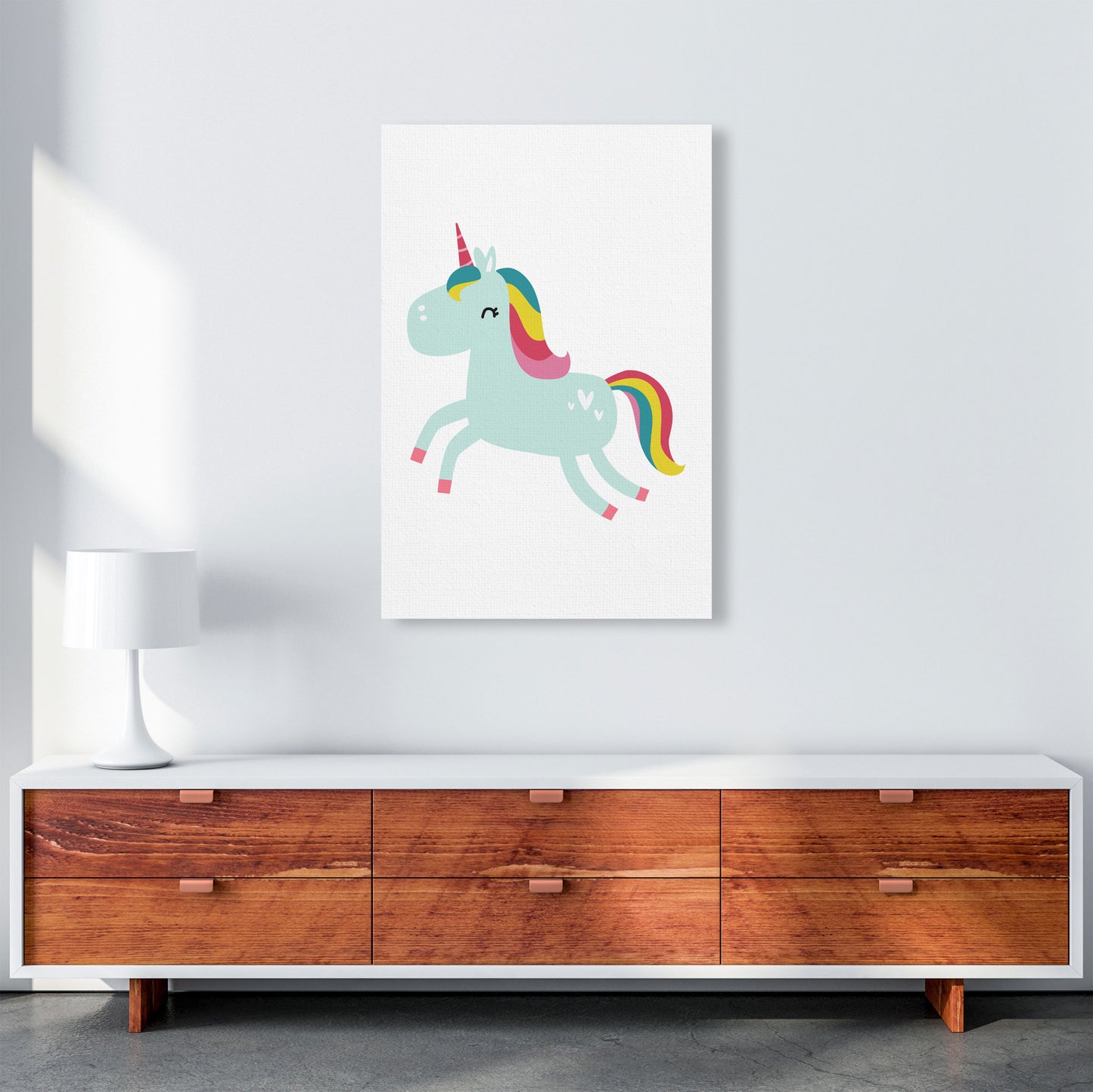 Children's Animals, Unicorn Modern Print A1 Canvas