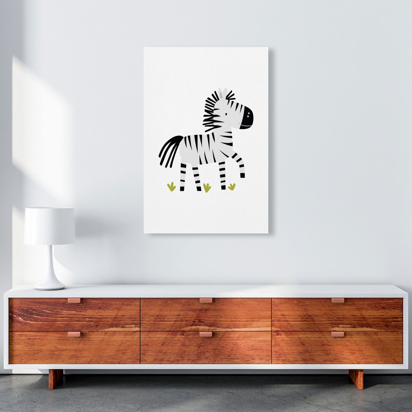 Children's Animals, Zebra Modern Print A1 Canvas