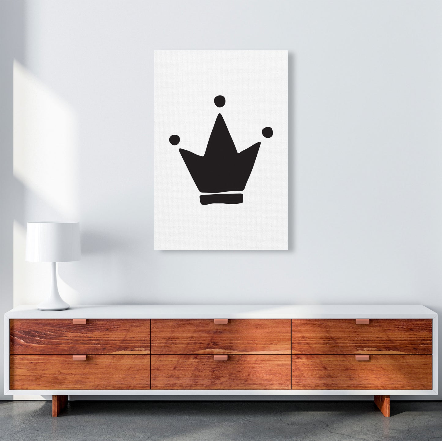 Black Crown Modern Print A1 Canvas