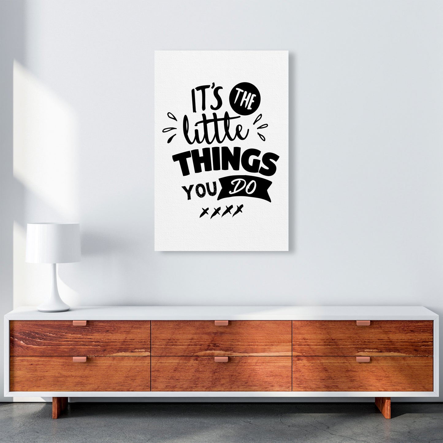 It's The Little Things You Do Framed Typography Wall Art Print A1 Canvas