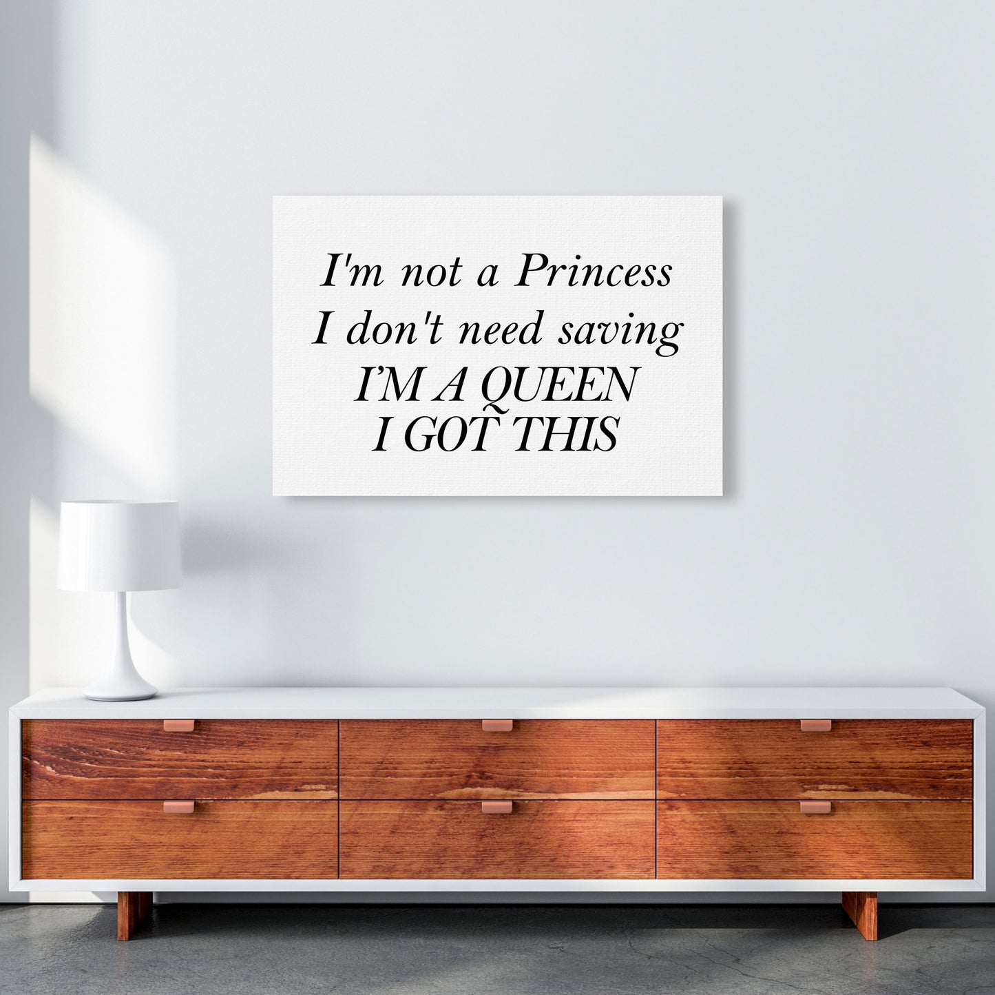 I'm A Queen Framed Typography Wall Art Print A1 Canvas