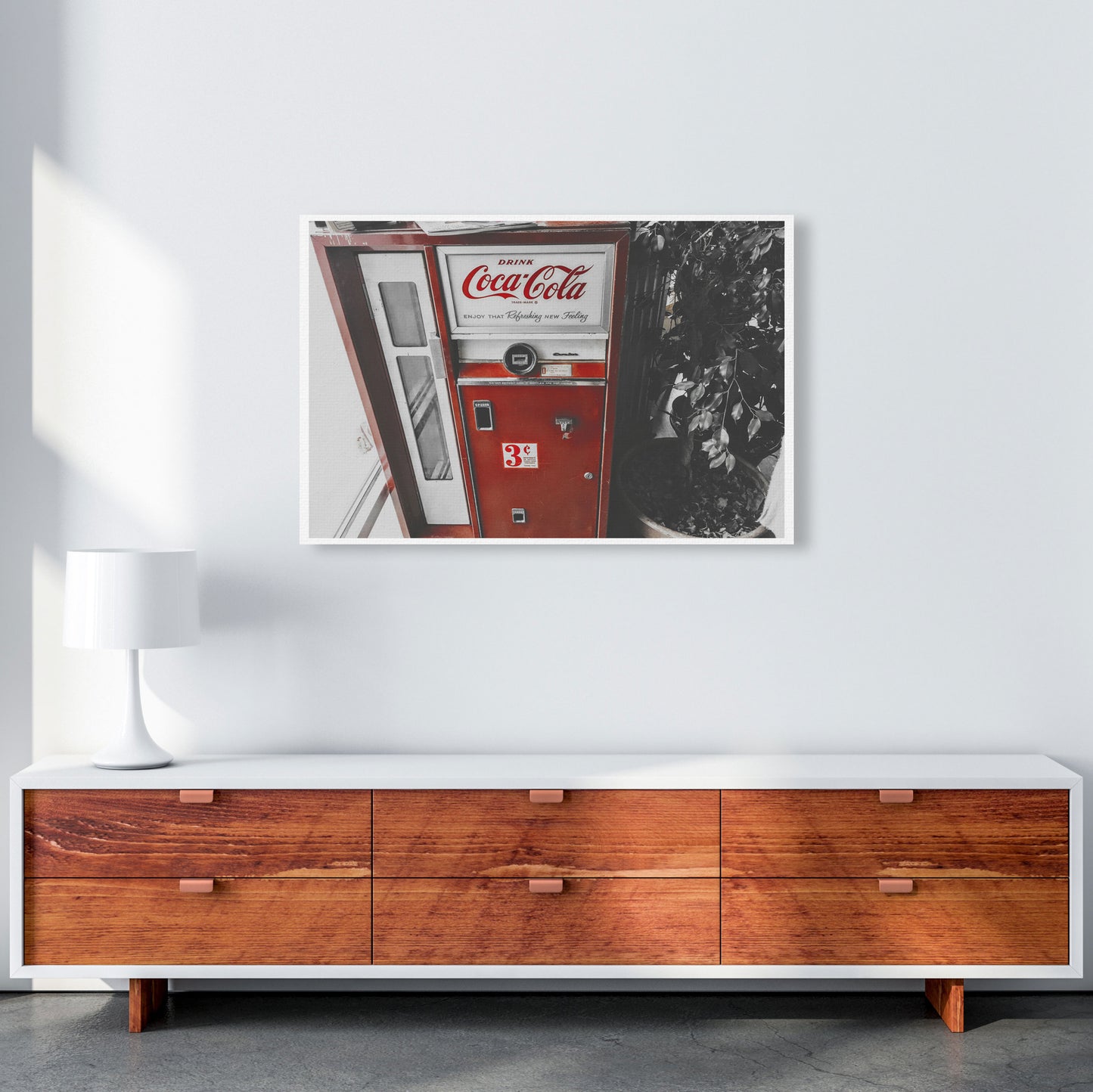 Coca Cola Vending Machine Modern Print A1 Canvas