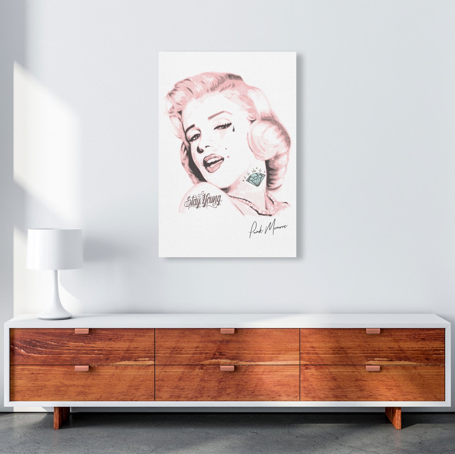 Pink Punk Monroe Modern Print A1 Canvas