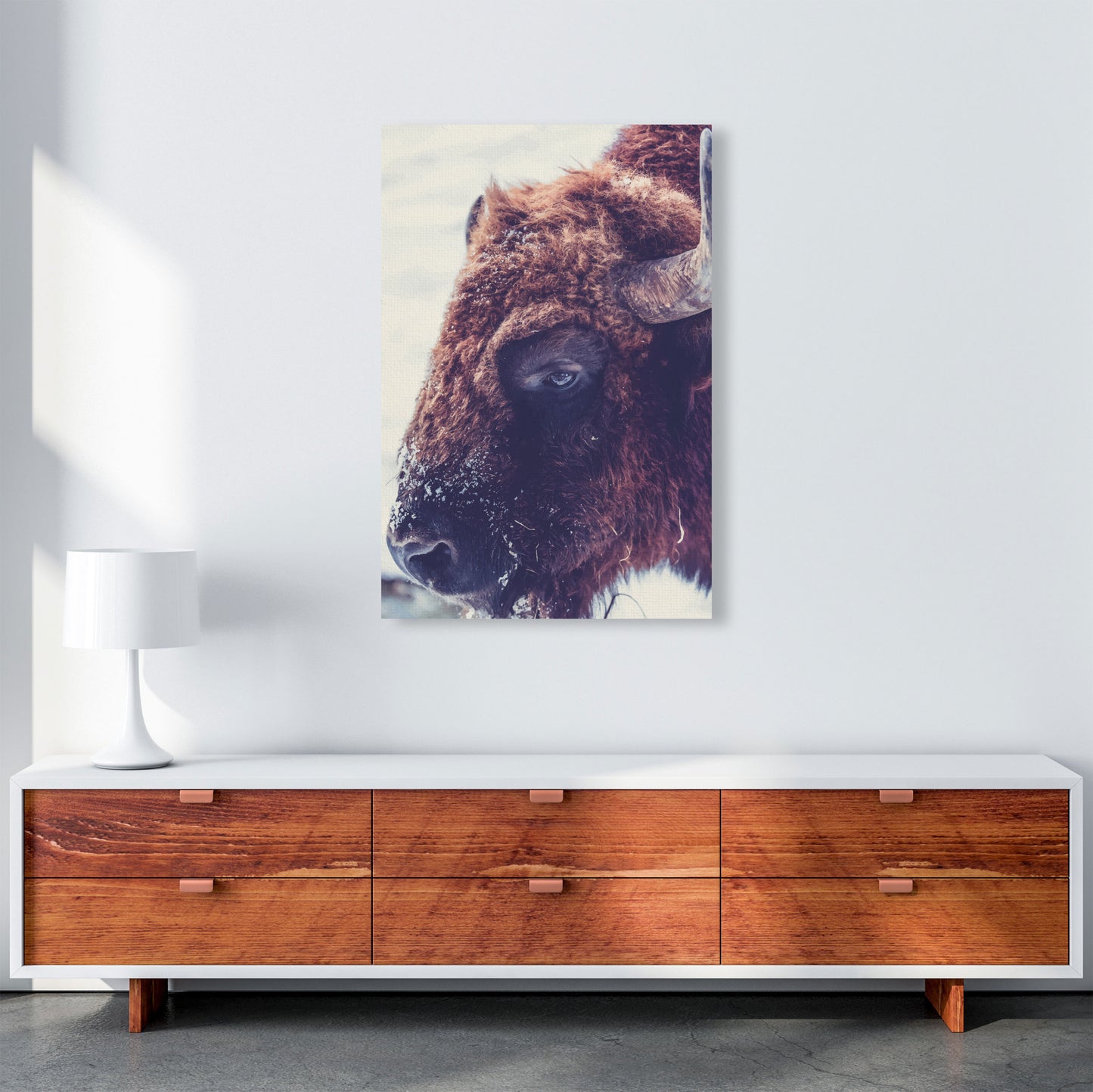 Bull Modern Print Animal Art Print A1 Canvas