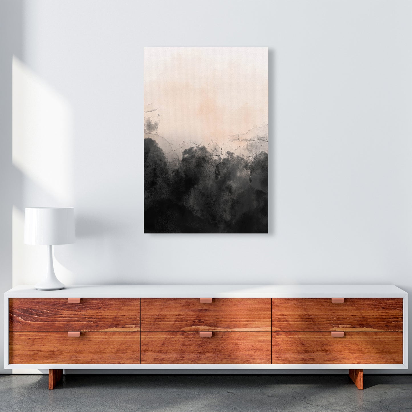Nude And Black Watercolour 3 Art Print by Pixy Paper A1 Canvas