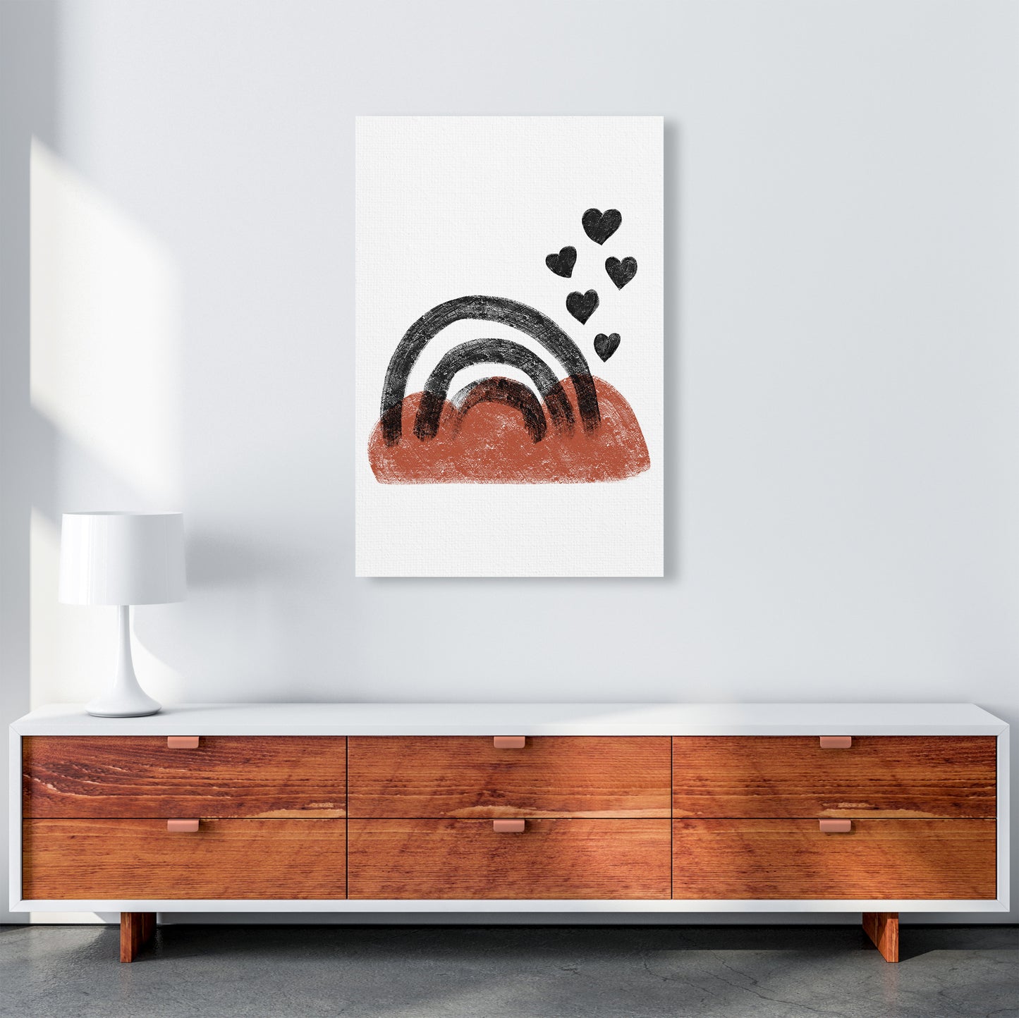 Dalia Chalk Black Rainbow Art Print by Pixy Paper A1 Canvas