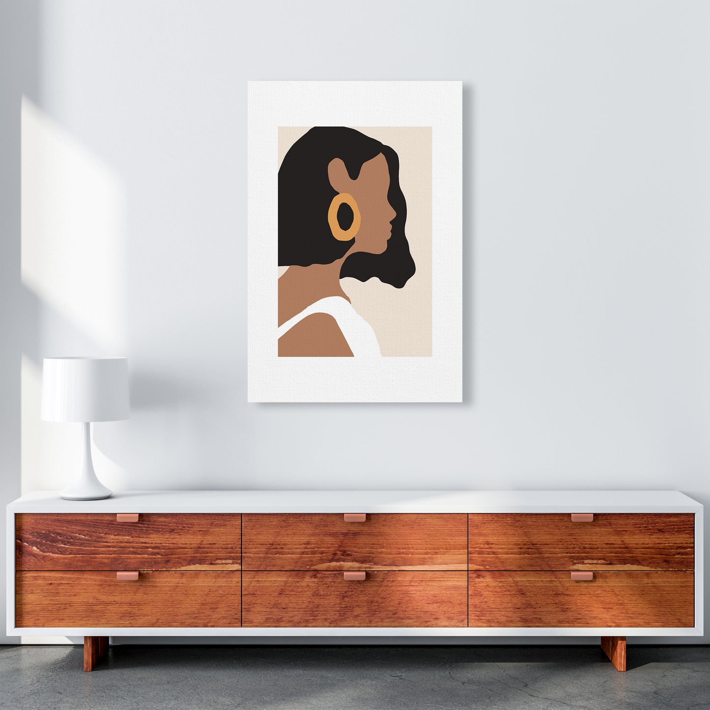 Mica Girl With Earring N6 Art Print by Pixy Paper A1 Canvas