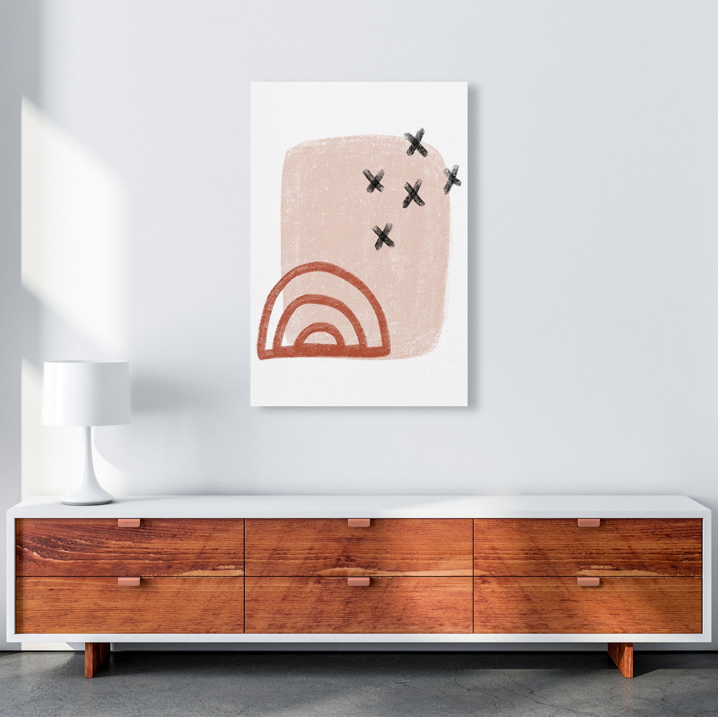 Dalia Chalk Red Rainbow Art Print by Pixy Paper A1 Canvas