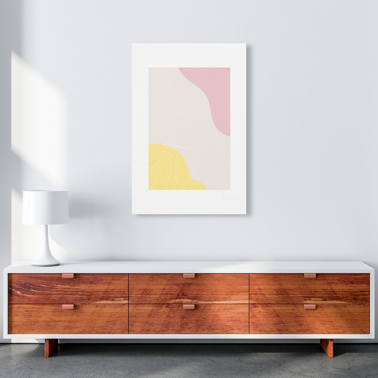 Mila Pink Abstract N18 Art Print by Pixy Paper A1 Canvas