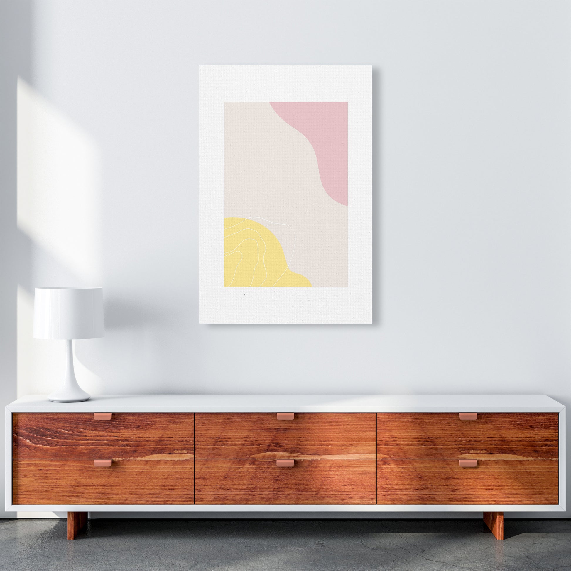 Mila Pink Abstract N18  Art Print by Pixy Paper A1 Canvas