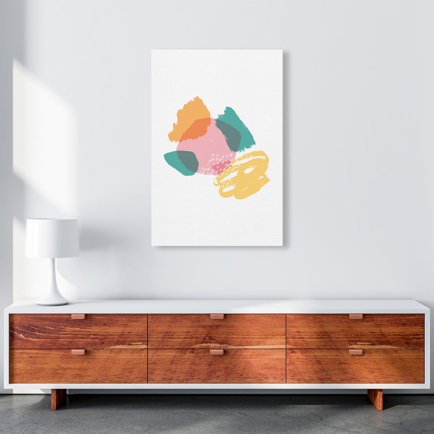 Mismatch Pink And Teal Art Print by Pixy Paper A1 Canvas