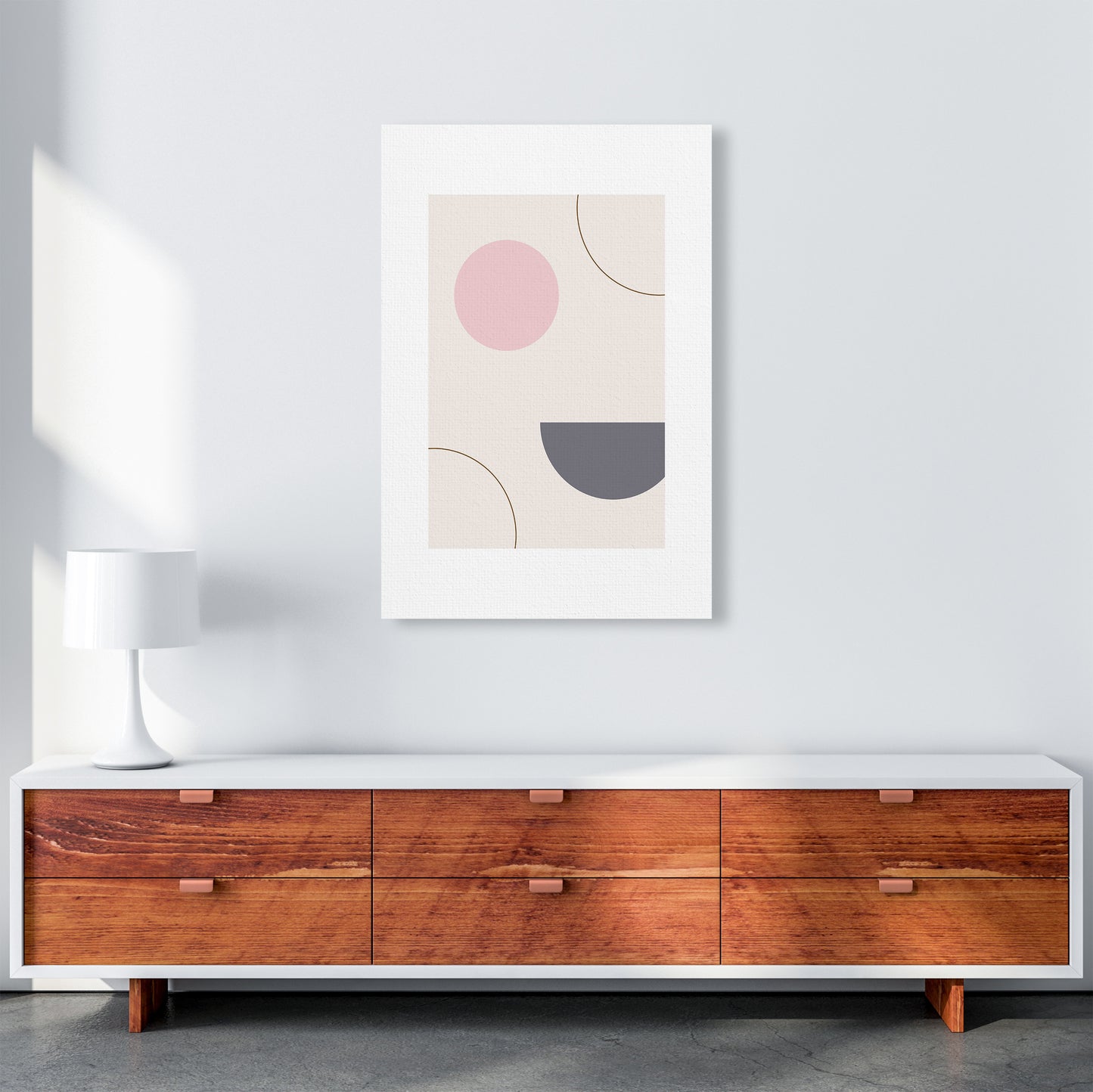 Mila Pink Abstract N23 Art Print by Pixy Paper A1 Canvas