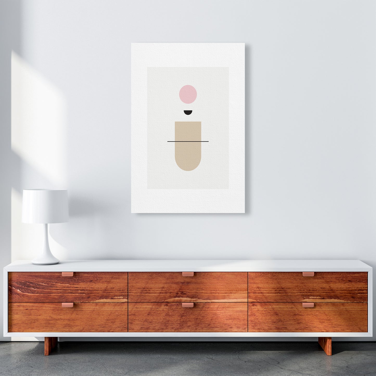 Mila Abstract Pink N1 Art Print by Pixy Paper A1 Canvas