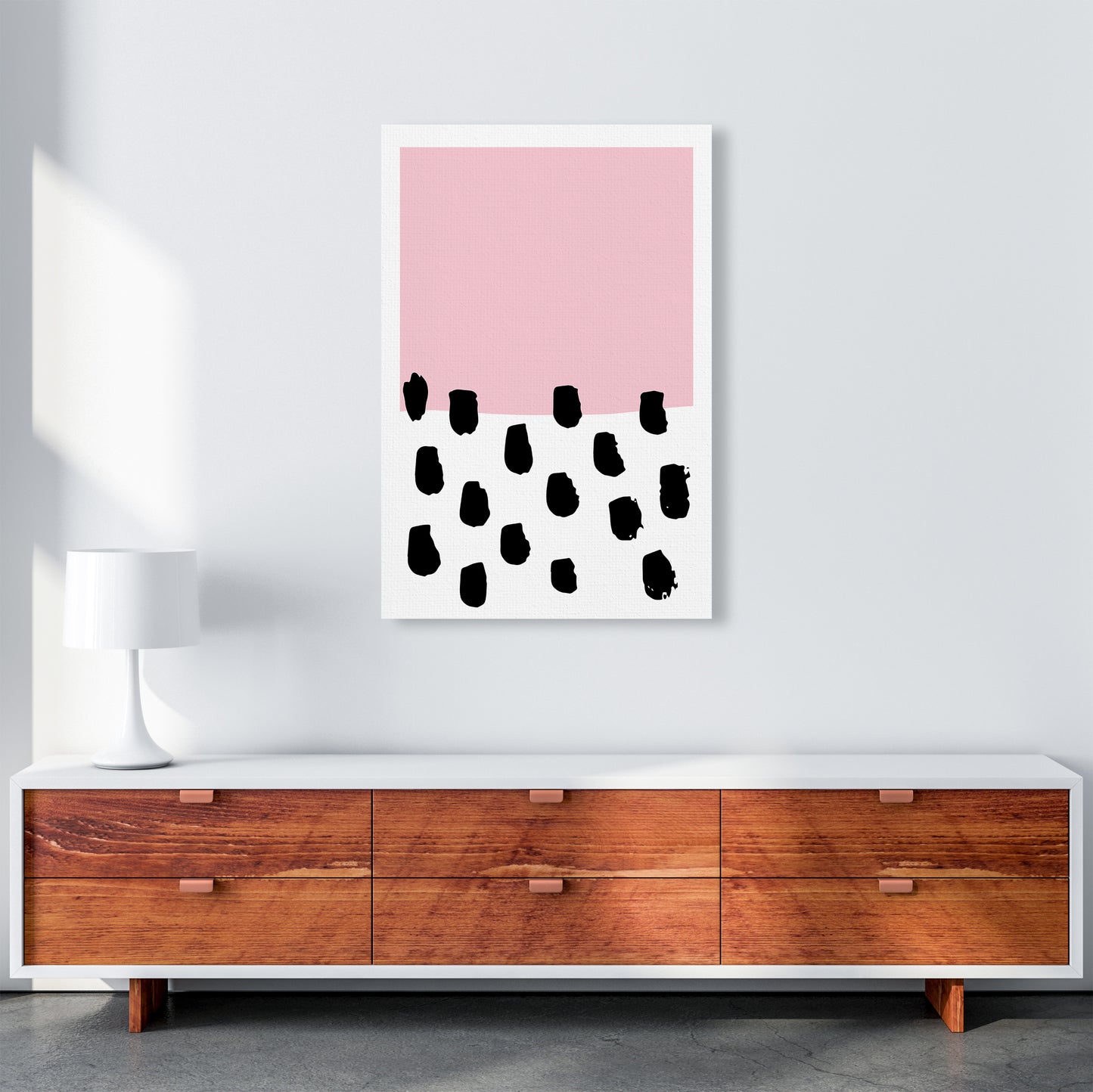 Pink Polka Neon Funk Art Print by Pixy Paper A1 Canvas