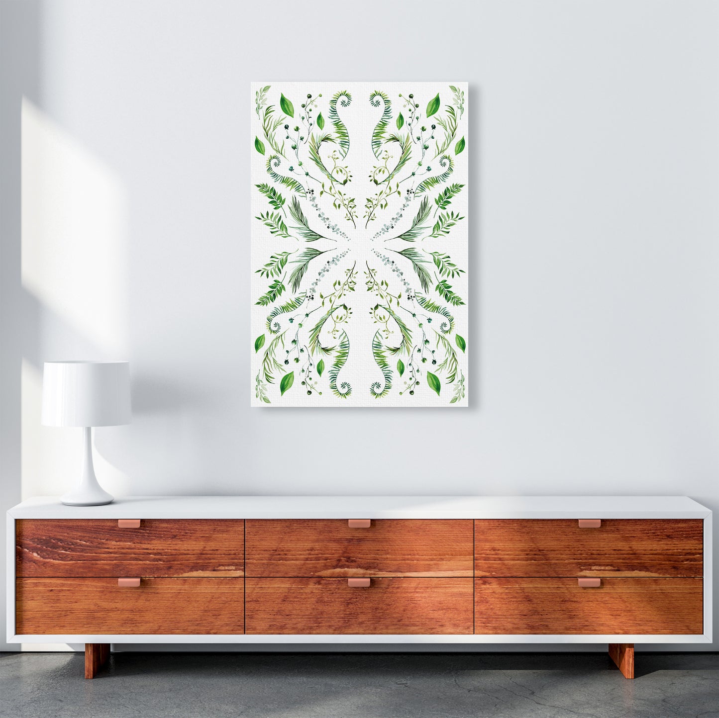 Mirrored Plants Exotic Art Print by Pixy Paper A1 Canvas