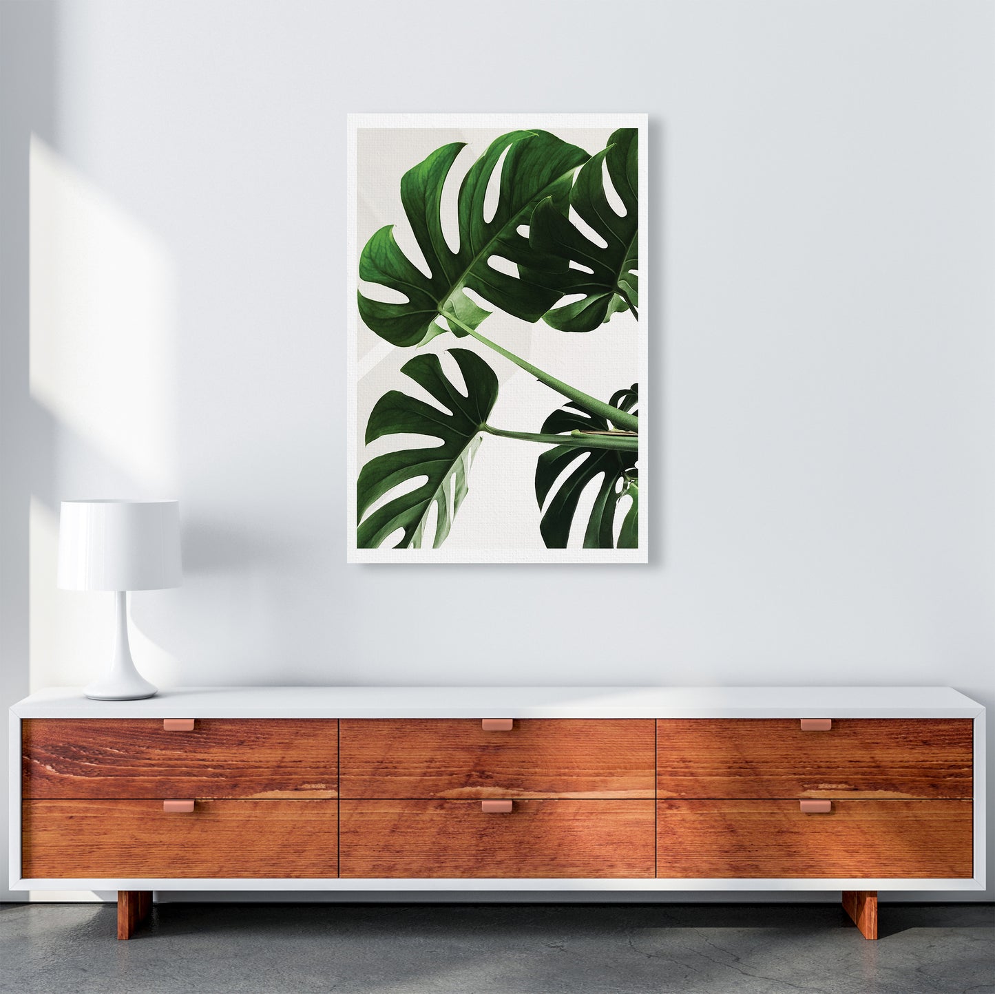 Monstera Leaf Art Print by Pixy Paper A1 Canvas