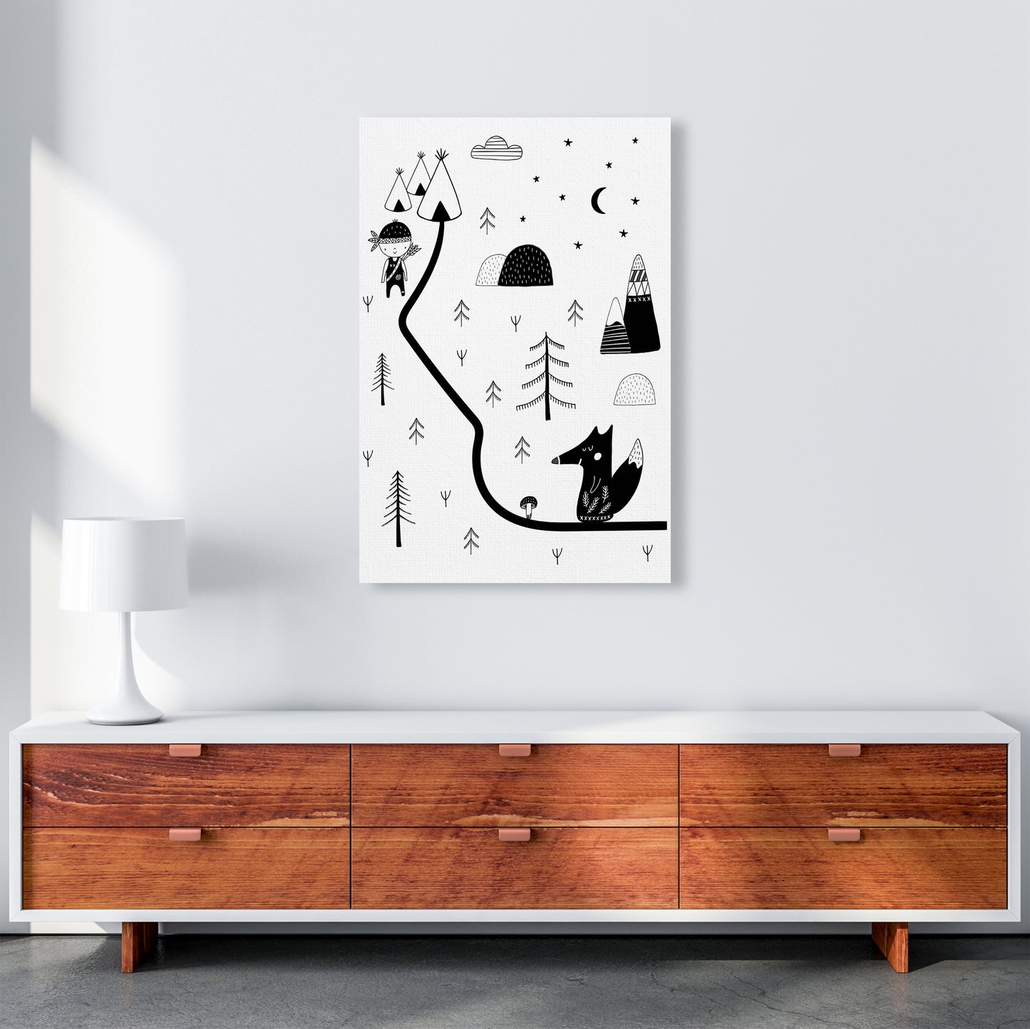 Little Explorer Winding Road Art Print by Pixy Paper A1 Canvas