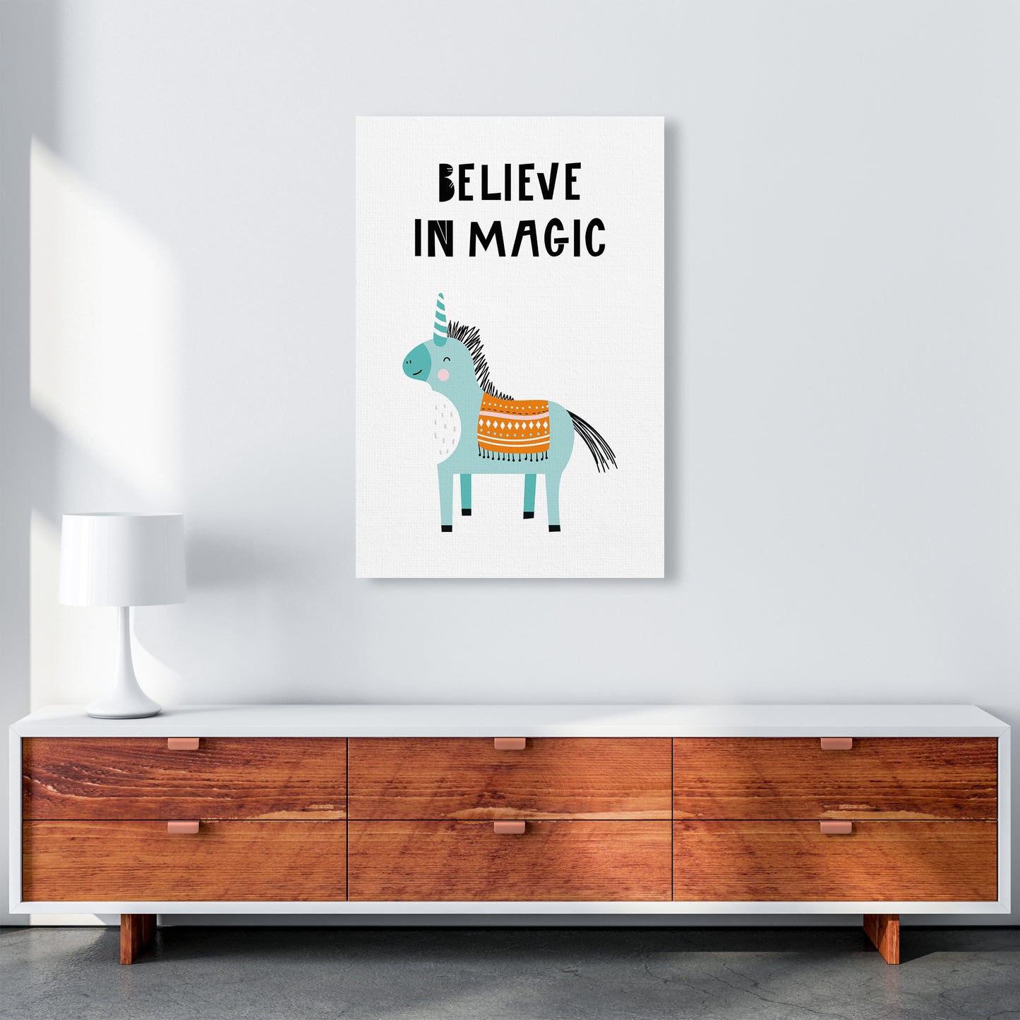Believe In Magic Animal Pop Art Print by Pixy Paper A1 Canvas