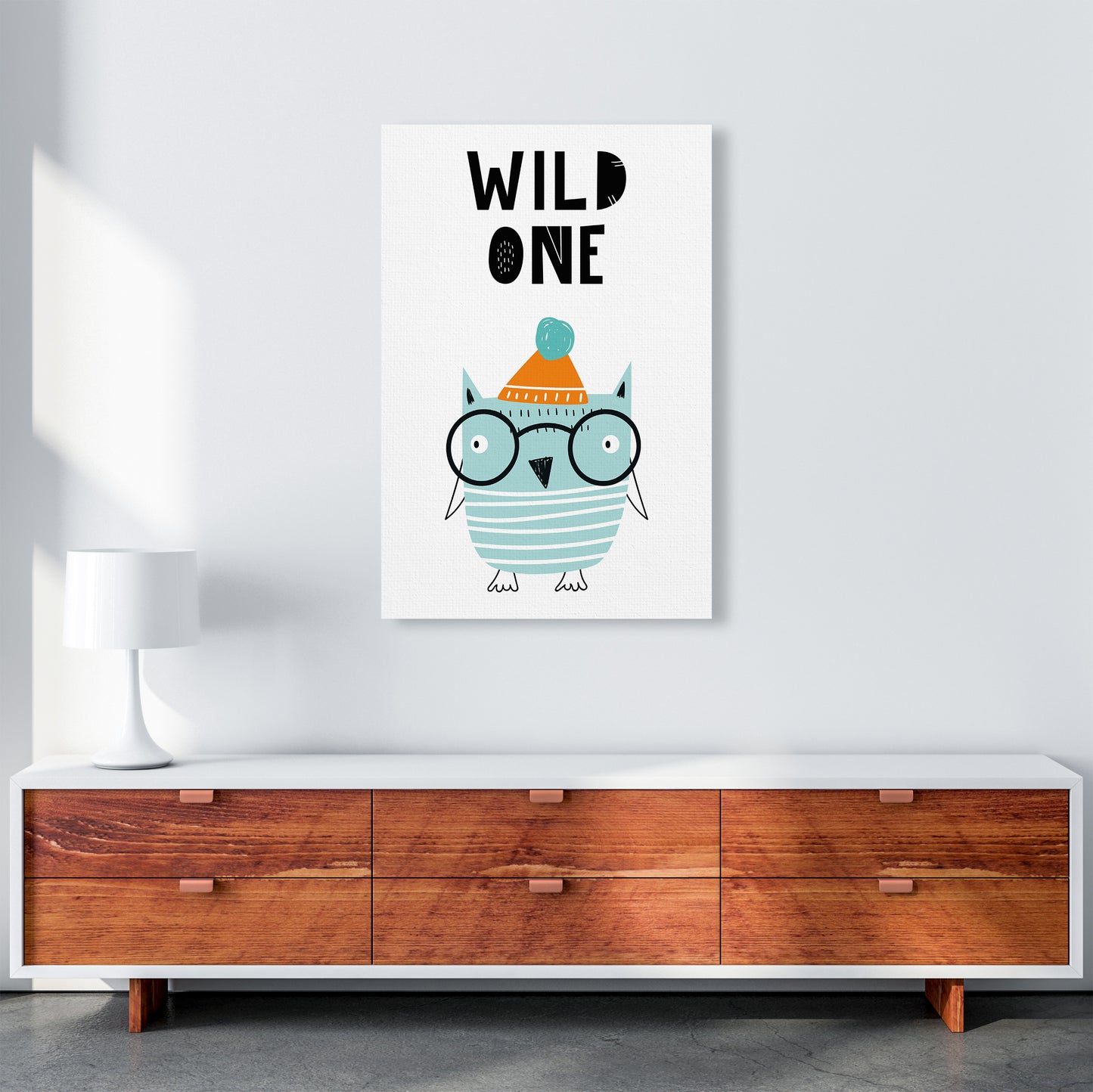 Wild One Owl Animal Pop Art Print by Pixy Paper A1 Canvas