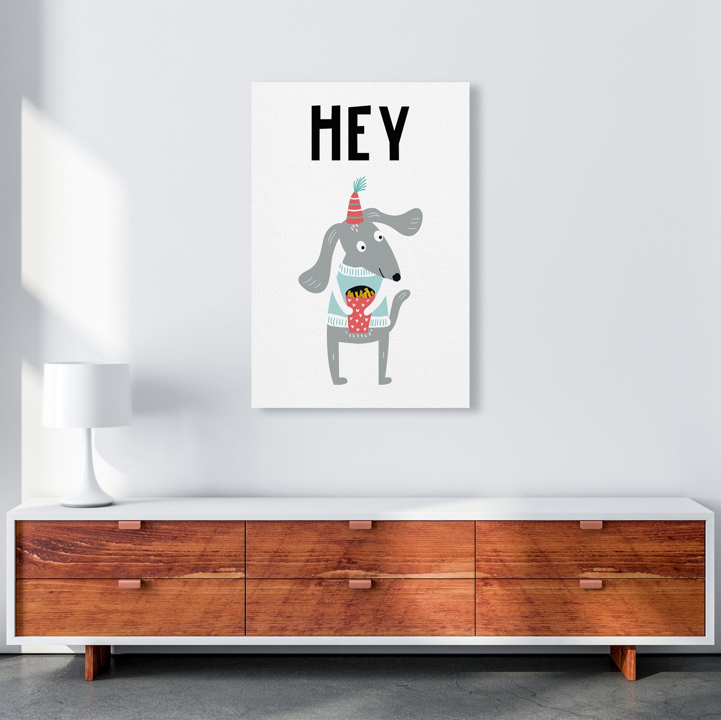 Hey Animal Pop Art Print by Pixy Paper A1 Canvas