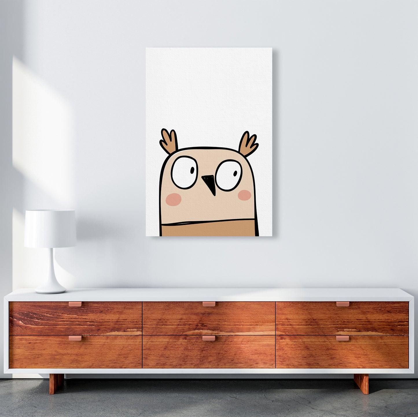 Owl Art Print by Pixy Paper A1 Canvas