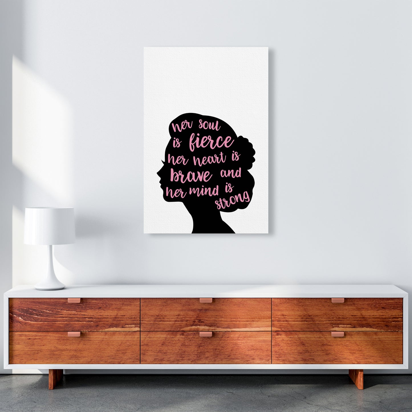 Her Soul Is Fierce Pink Art Print by Pixy Paper A1 Canvas