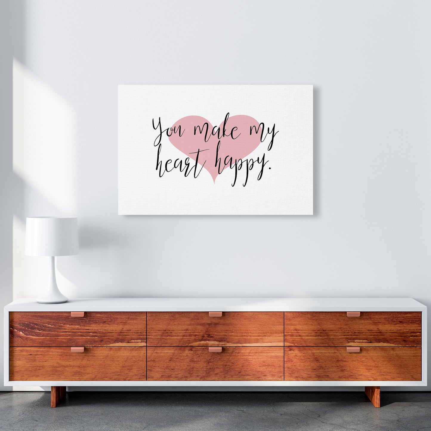 You Make My Heart Happy Art Print by Pixy Paper A1 Canvas