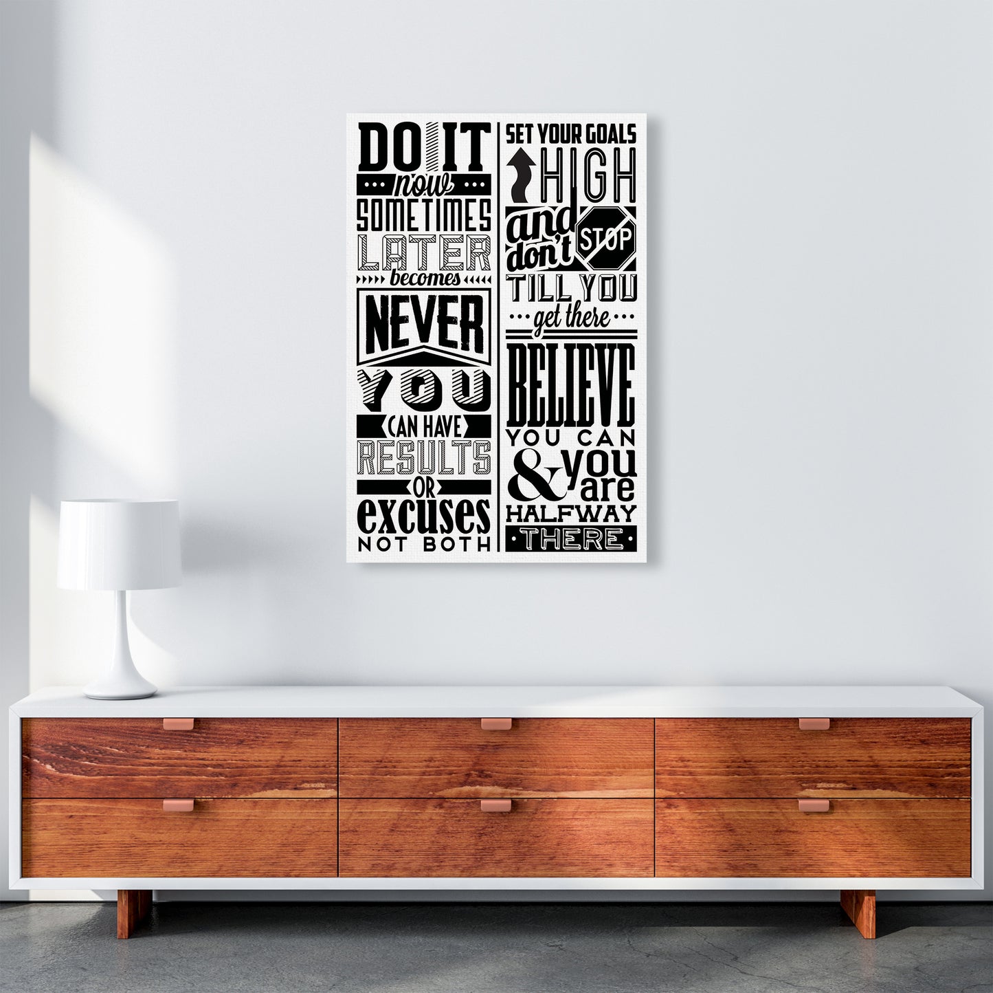 Do It Now Vintage Art Print by Pixy Paper A1 Canvas