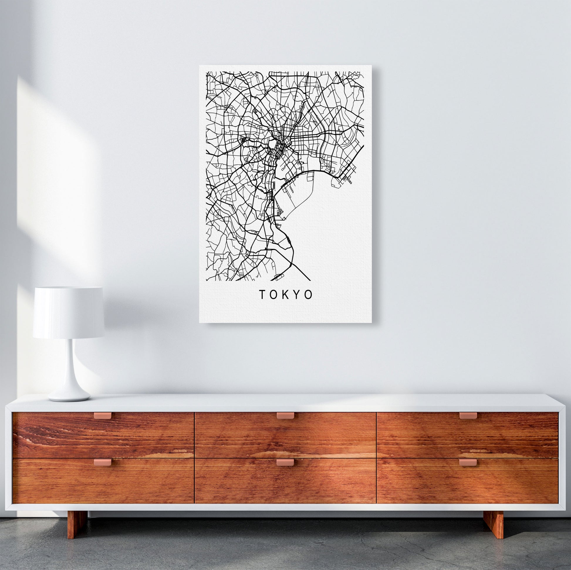 Tokyo Map Art Print by Pixy Paper A1 Canvas