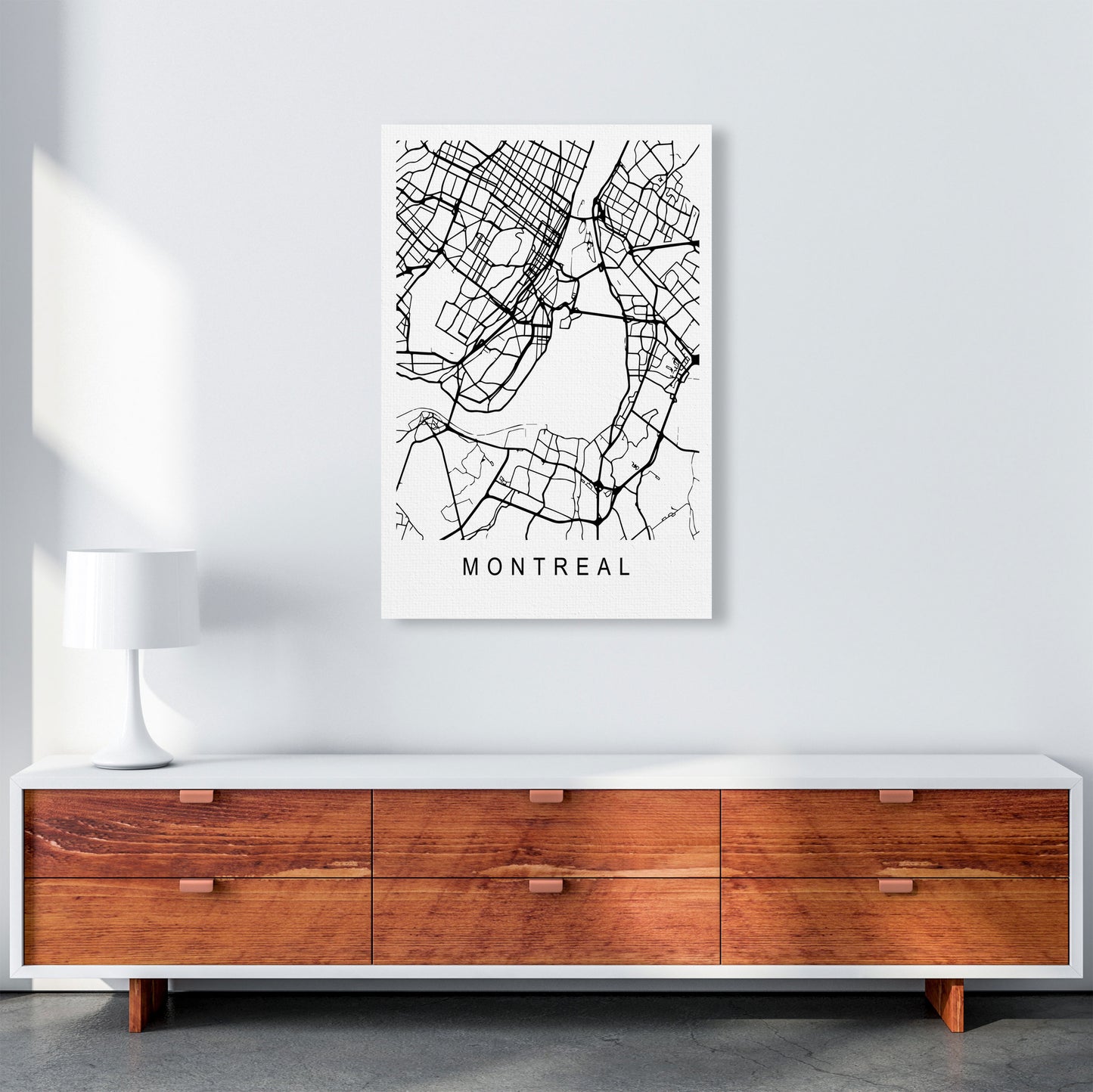 Montreal Map Art Print by Pixy Paper A1 Canvas