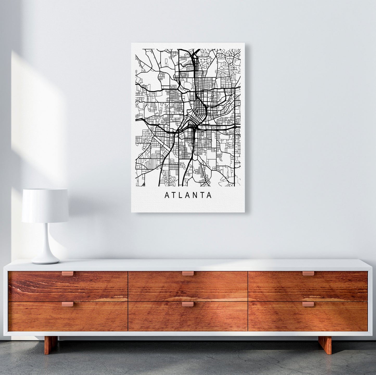 Atlanta Map Art Print by Pixy Paper A1 Canvas