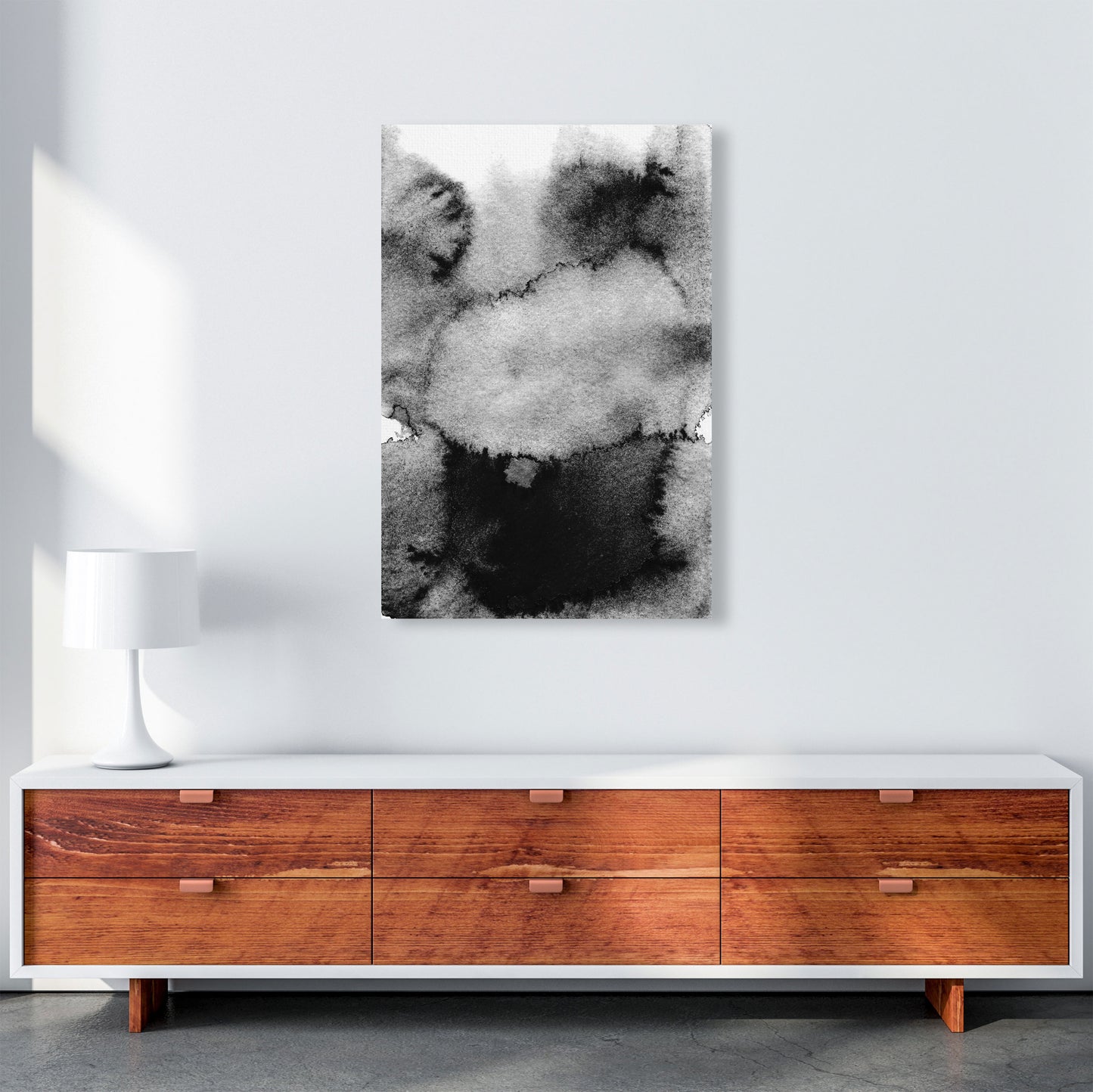 Majestic Monochrome Watercolour 14 Art Print by Pixy Paper A1 Canvas