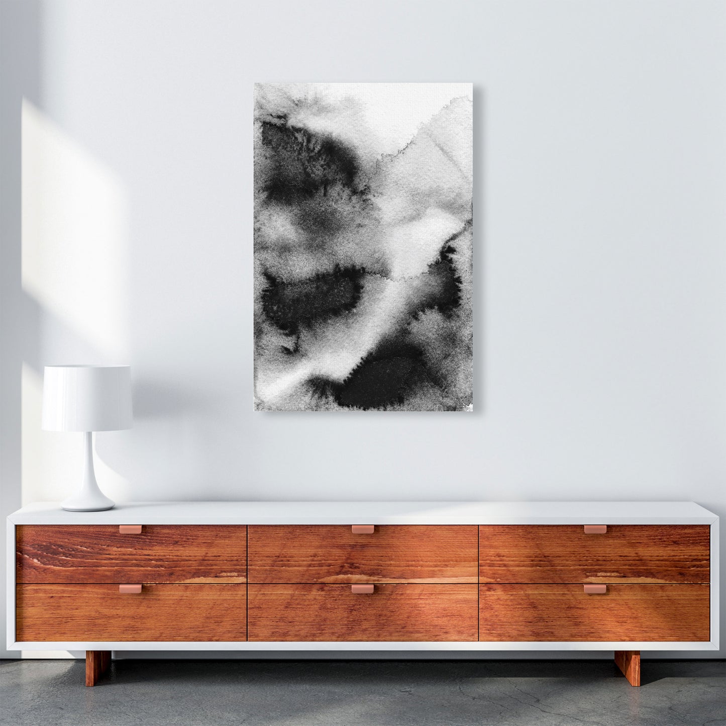 Majestic Monochrome Watercolour 03 Art Print by Pixy Paper A1 Canvas