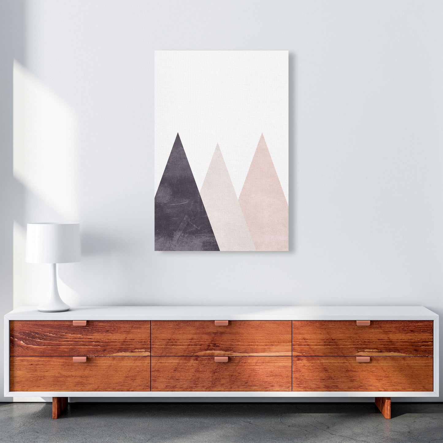 Mountains pink cotton Art Print by Pixy Paper A1 Canvas