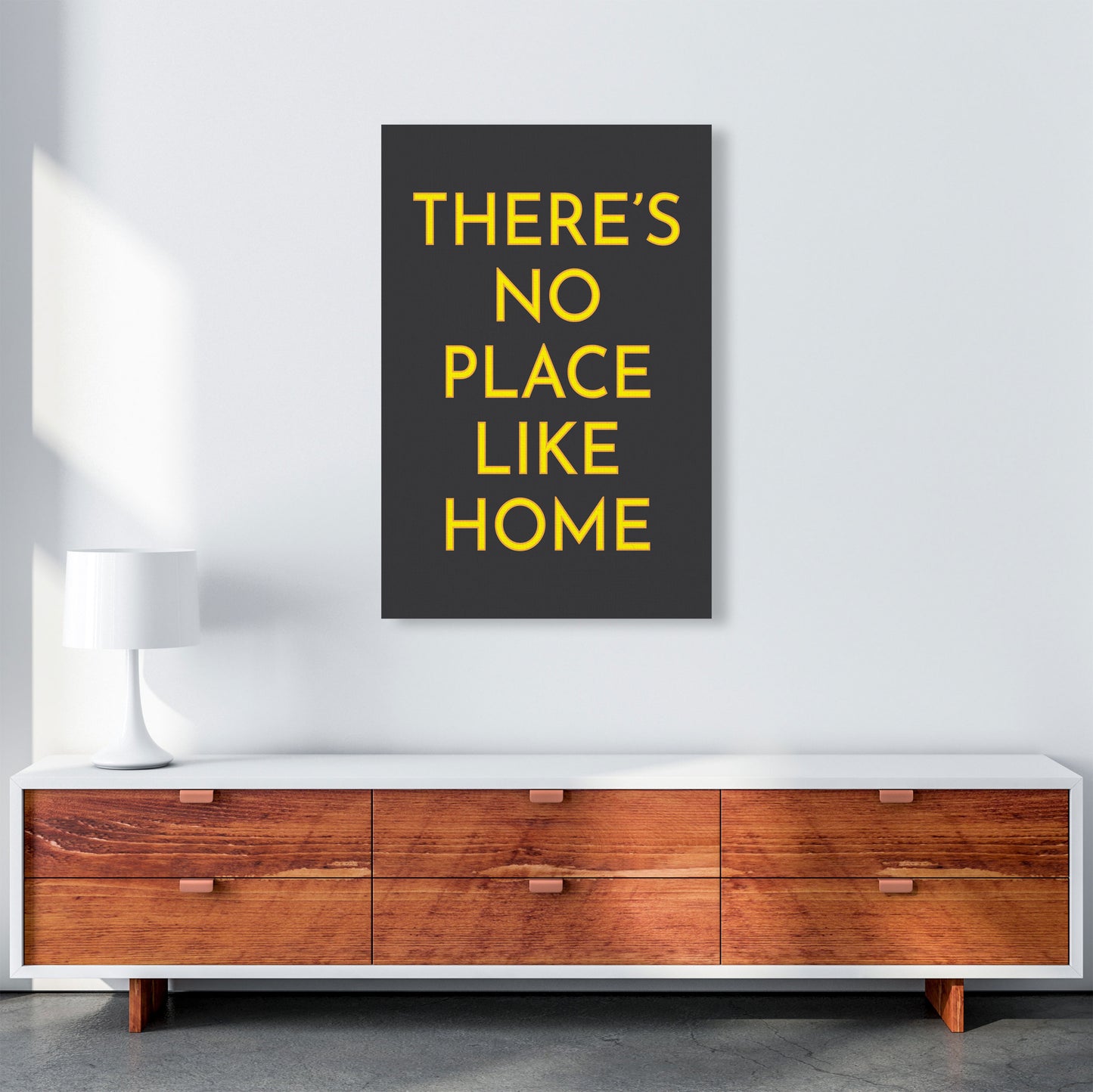 There's No Place Like Home Neon Art Print by Pixy Paper A1 Canvas