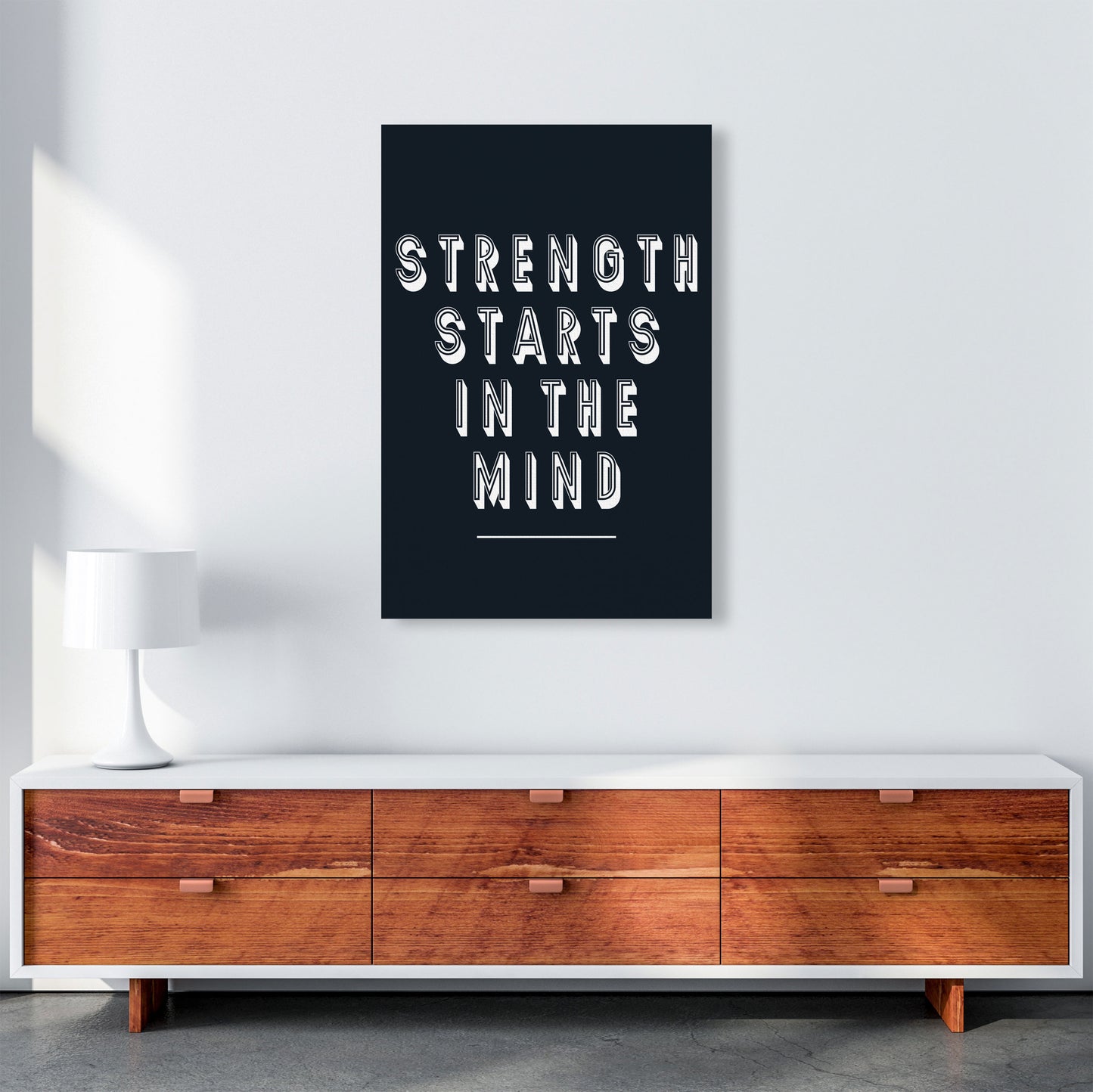 Strength Starts In The Mind Art Print by Pixy Paper A1 Canvas