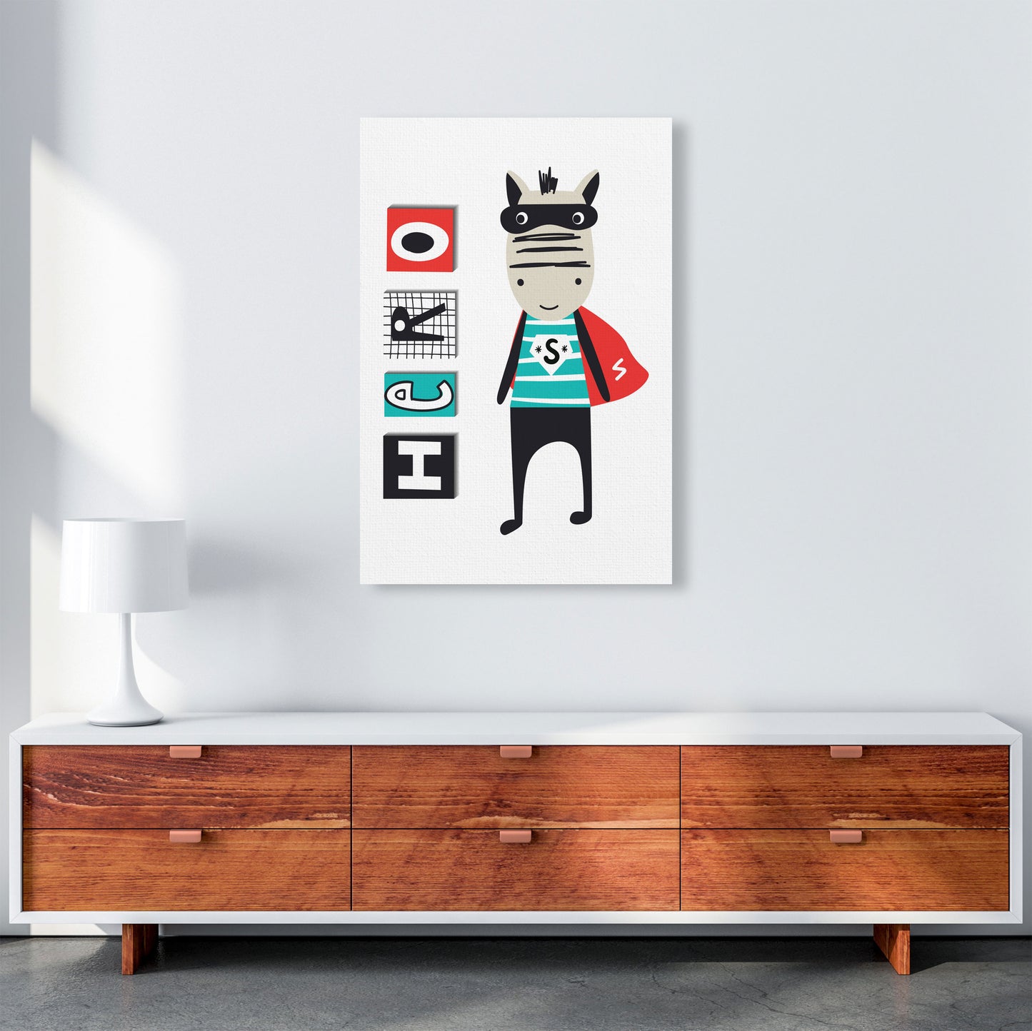 Hero zebra animal Art Print by Pixy Paper A1 Canvas