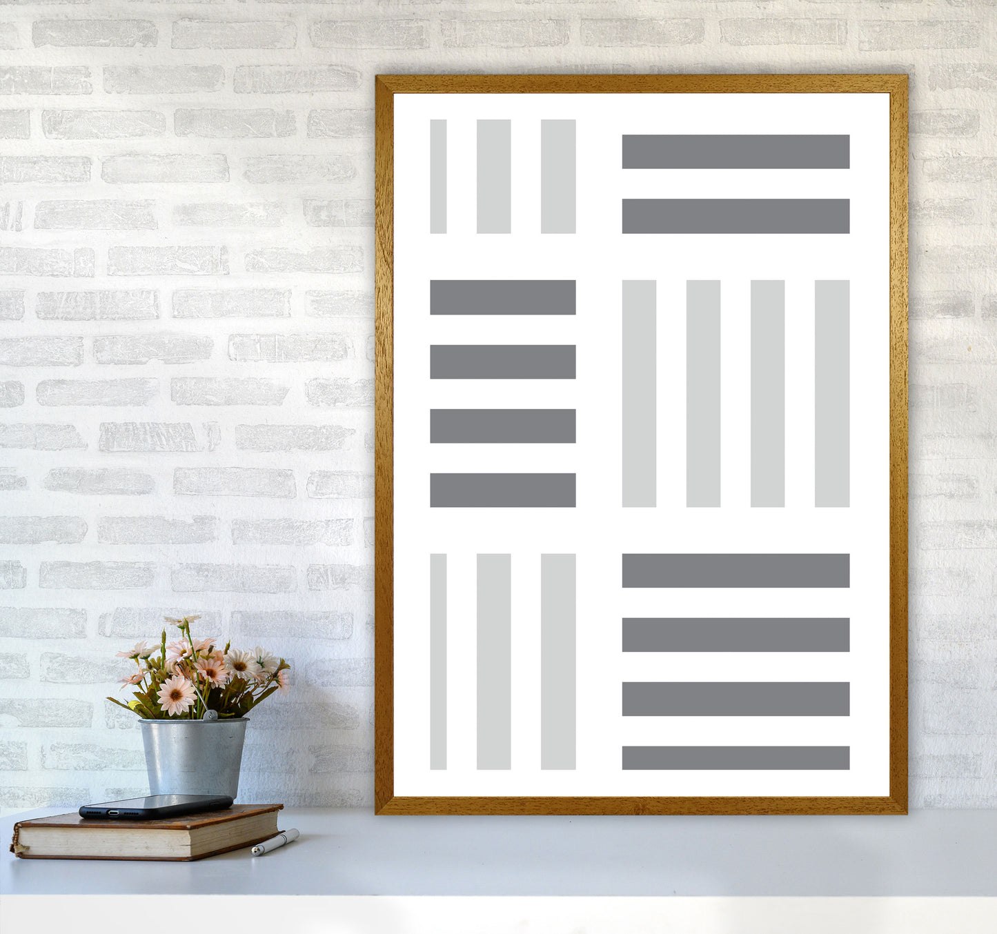 Grey Abstract Patterns 2 Modern Print A1 Print Only