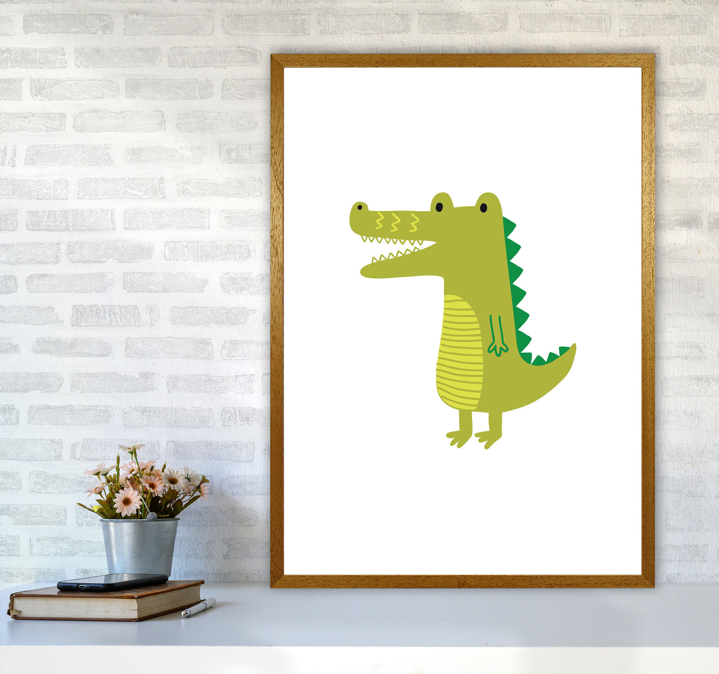 Children's Animals, Alligator Modern Print A1 Print Only