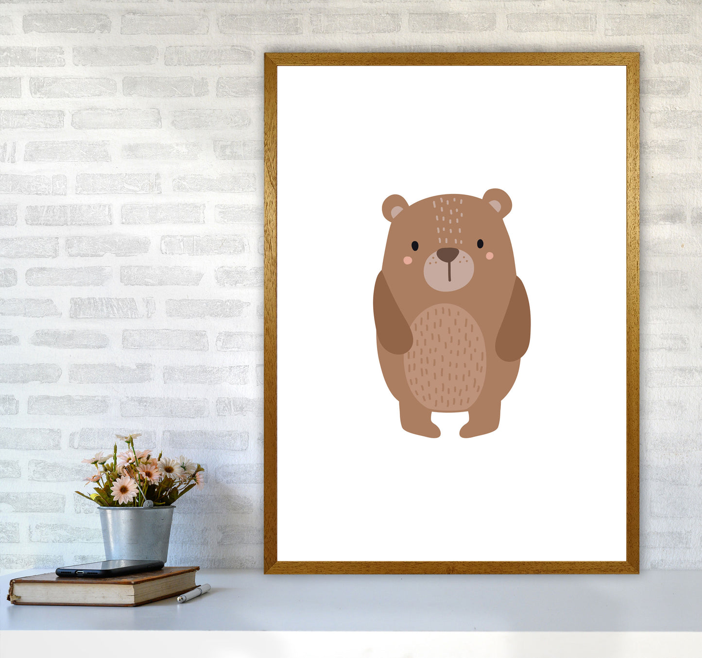 Children's Animals, Bear Modern Print A1 Print Only
